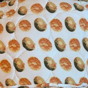 Orange and Green Citrus Print Blanket